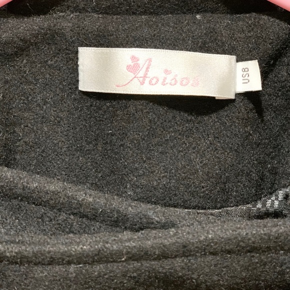 AOISOS Black Lined Coat (size: 8) - Picture 9 of 15